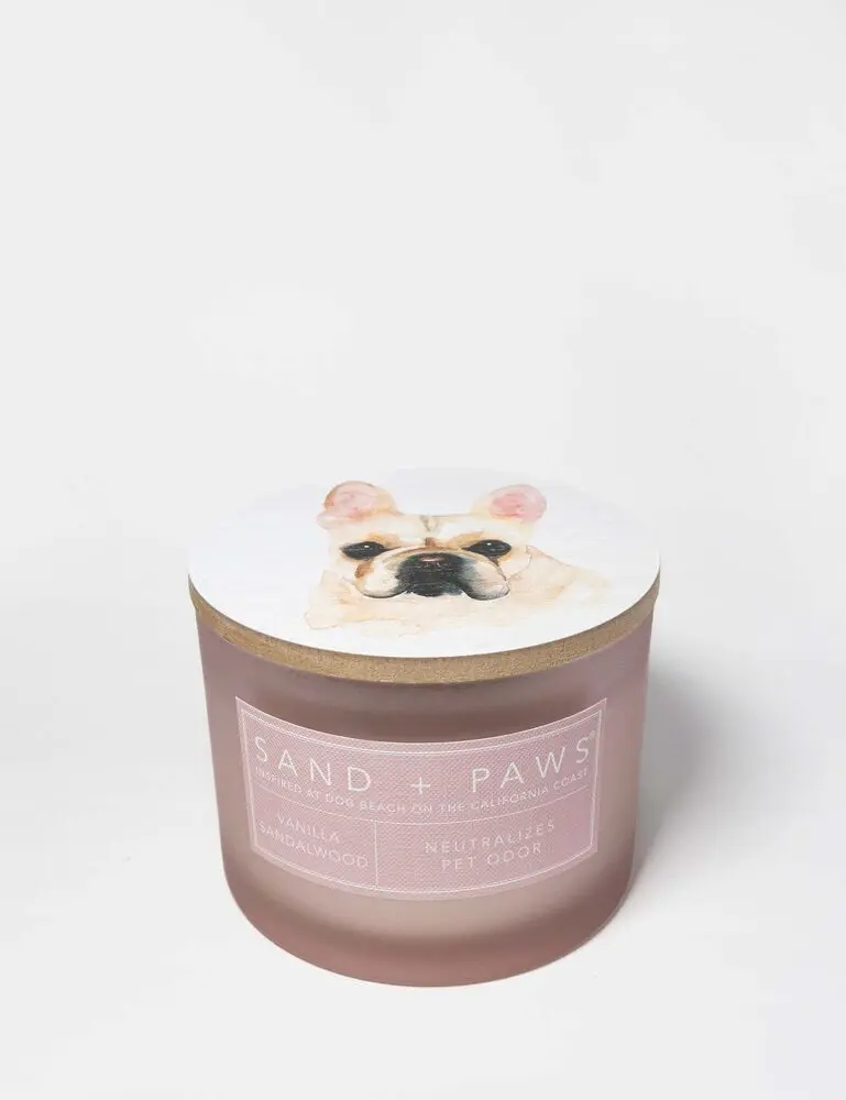 Sand + Paws Vanilla Sandalwood 12 Oz Scented Candle